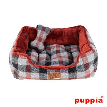 Sawyer House Dog Bed by Puppia – Dark Red
