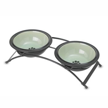 Buddy’s Best Feeder Pet Diner Set – Smokey Sage