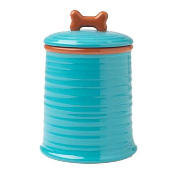 Key West Embossed Dog Treat Jar – Aqua