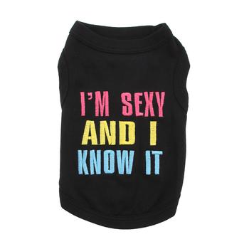 I’m Sexy and I Know It Dog Tank by Parisian Pet – Black