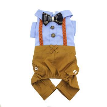 Parisian Pet Preppy Dog Jumpsuit – Blue Bow Tie