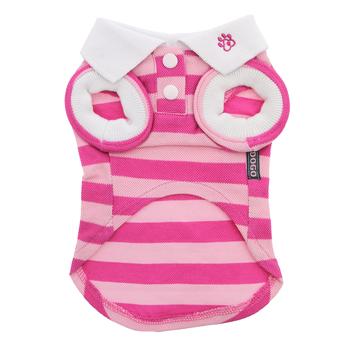 PuppyPAWer Stripe Dog Polo by Dogo – Pink