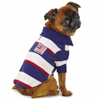 Zack and Zoey Patriotic Pooch SPF40 Polo Dog Shirt