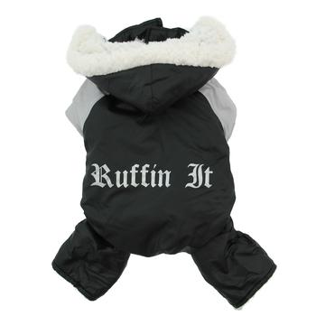 Ruffin It Snowsuit by Doggie Design – Black and Gray