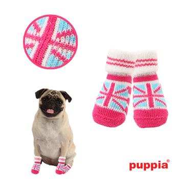 Union Jack Dog Socks by Puppia – Pink