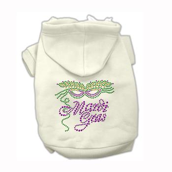 Mardi Gras Rhinestone Dog Hoodie – Cream