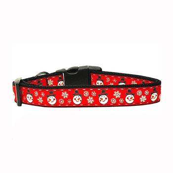 Snowmen Ribbon Dog Collar – Red
