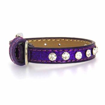 Clear Crystal Puppy Ice Cream Dog Collar – Purple