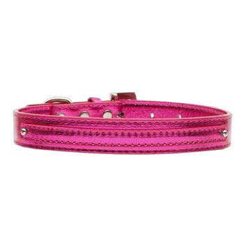 Metallic Two Tiered Dog Collar with 10MM Letter Strap – Pink