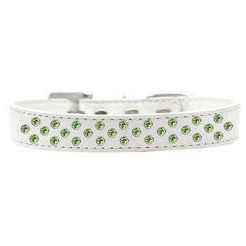 Sprinkles Lime Green Crystals Dog Collar – White